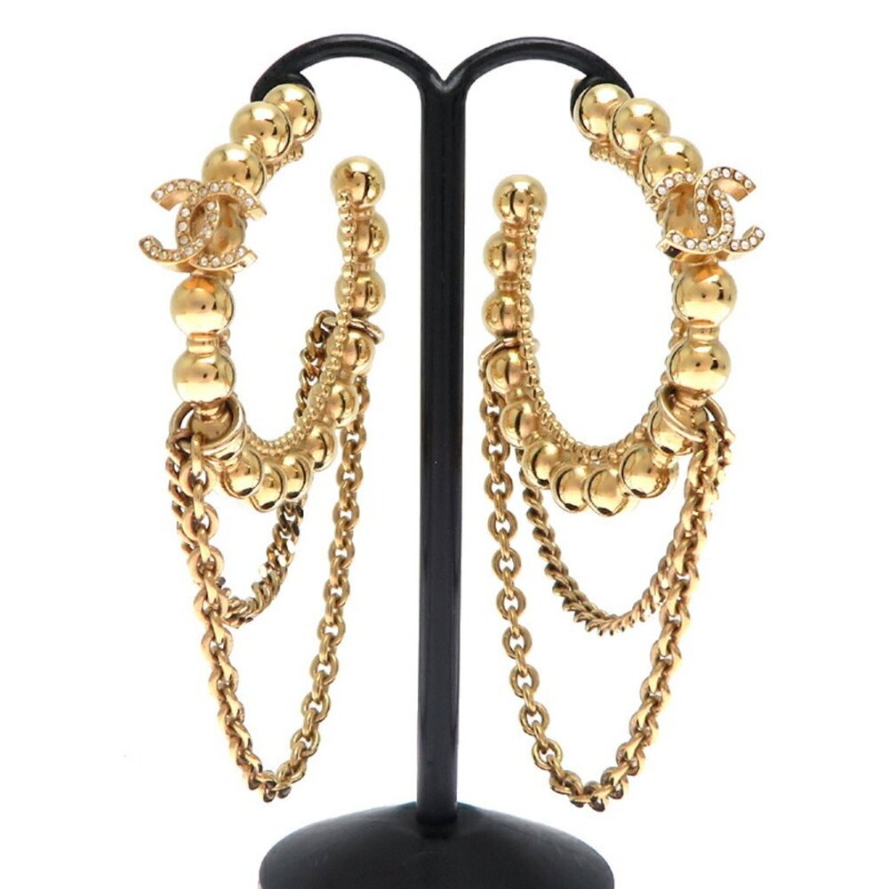 # 110 Chanel Coco Mark Women's Earrings GP / Gold